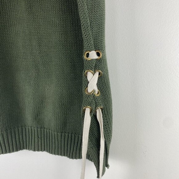 Macbeth Collection Women's Sweater Vest Size XS Green Knit Tie Detail Sleeveless - Picture 3 of 8